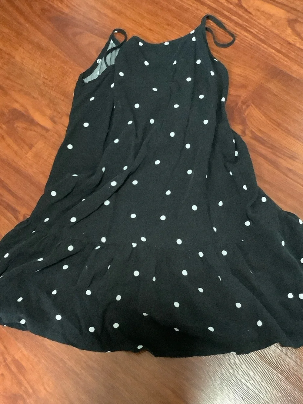 Old Navy Black and White Polka Dot Spaghetti Strap Dress